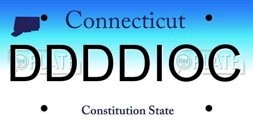 DDDDIOC Connecticut License Plate