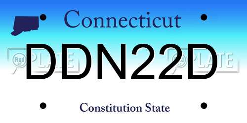 DDN22D Connecticut License Plate