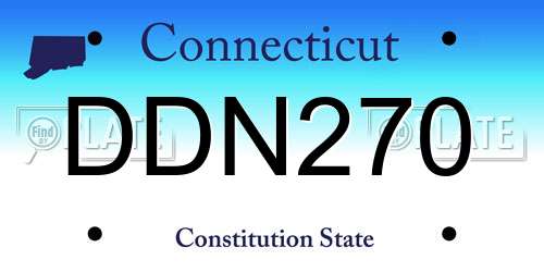 DDN270 Connecticut License Plate