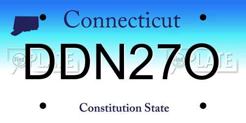 DDN27O Connecticut License Plate