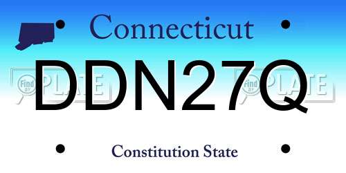 DDN27Q Connecticut License Plate