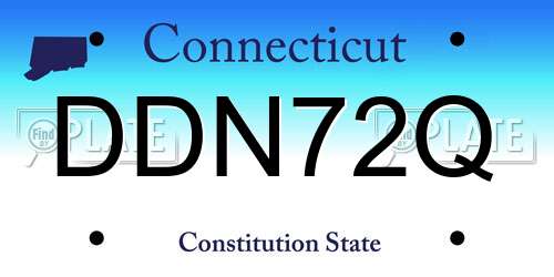 DDN72Q Connecticut License Plate