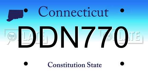 DDN770 Connecticut License Plate