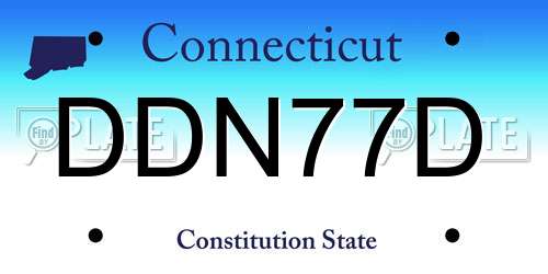DDN77D Connecticut License Plate