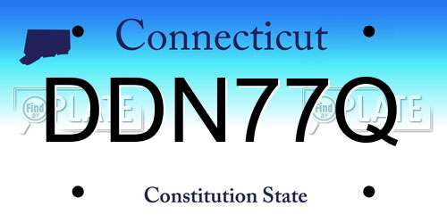 DDN77Q Connecticut License Plate