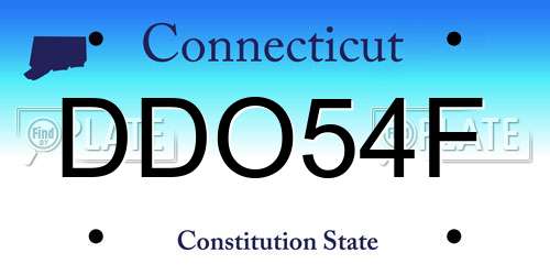 DDO54F Connecticut License Plate