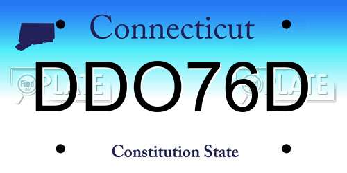 DDO76D Connecticut License Plate