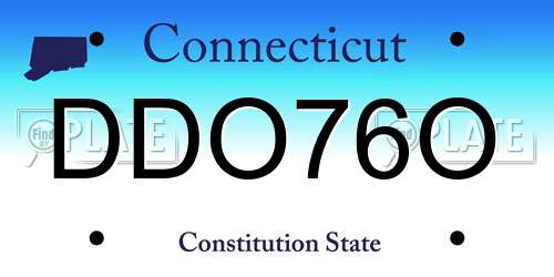DDO76O Connecticut License Plate