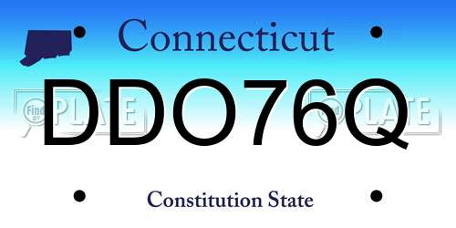 DDO76Q Connecticut License Plate