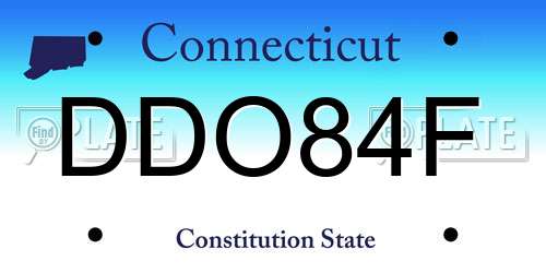 DDO84F Connecticut License Plate