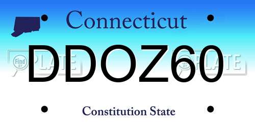 DDOZ60 Connecticut License Plate