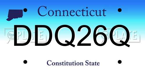 DDQ26Q Connecticut License Plate