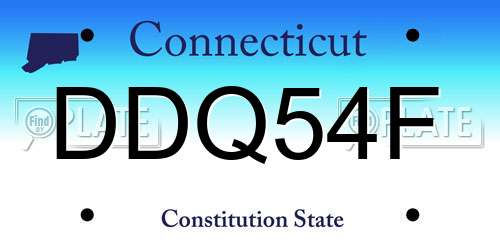 DDQ54F Connecticut License Plate