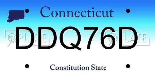DDQ76D Connecticut License Plate