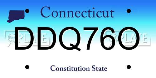 DDQ76O Connecticut License Plate