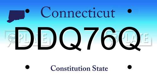 DDQ76Q Connecticut License Plate