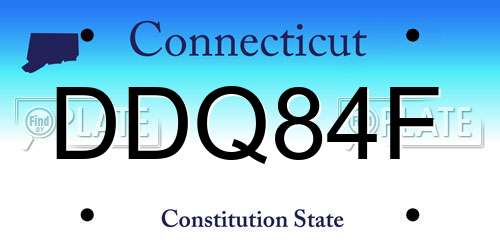DDQ84F Connecticut License Plate