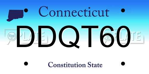DDQT60 Connecticut License Plate