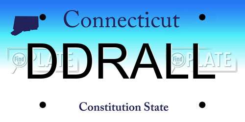 DDRALL Connecticut License Plate