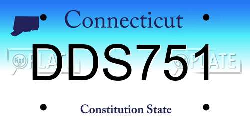 DDS751 Connecticut License Plate