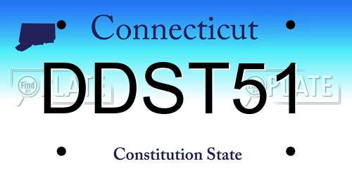 DDST51 Connecticut License Plate