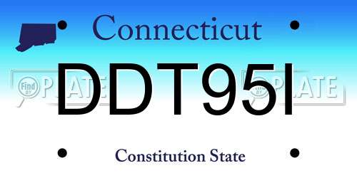 DDT95I Connecticut License Plate