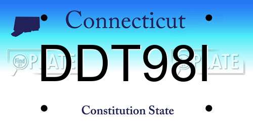 DDT98I Connecticut License Plate