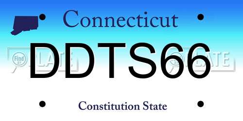 DDTS66 Connecticut License Plate