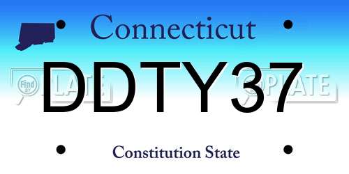 DDTY37 Connecticut License Plate