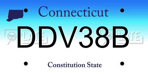 DDV38B Connecticut License Plate