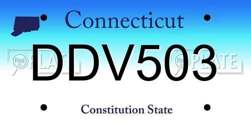 DDV503 Connecticut License Plate