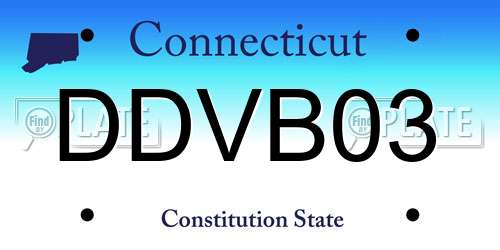DDVB03 Connecticut License Plate