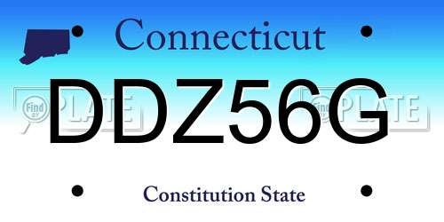 DDZ56G Connecticut License Plate