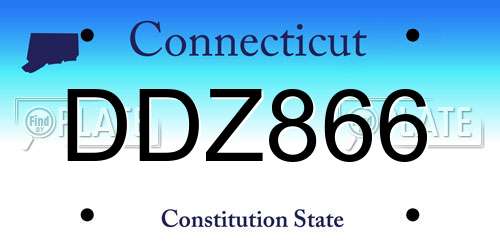 DDZ866 Connecticut License Plate