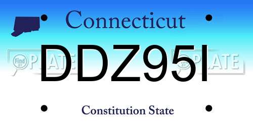 DDZ95I Connecticut License Plate