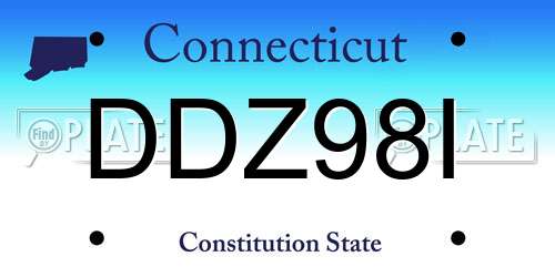 DDZ98I Connecticut License Plate