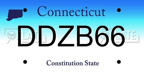 DDZB66 Connecticut License Plate