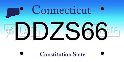 DDZS66 Connecticut License Plate