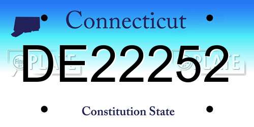 DE22252 Connecticut License Plate