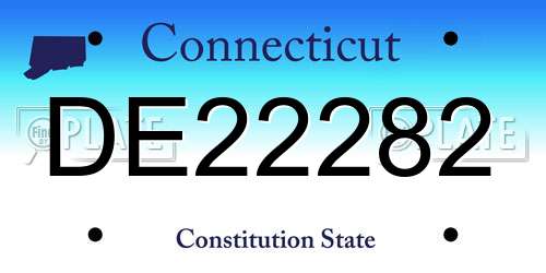DE22282 Connecticut License Plate