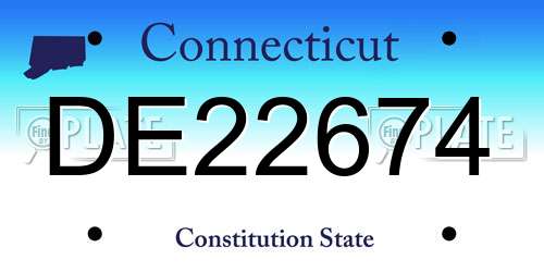 DE22674 Connecticut License Plate