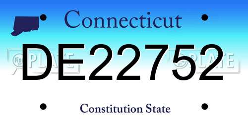DE22752 Connecticut License Plate