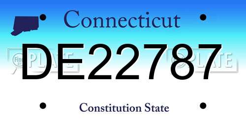 DE22787 Connecticut License Plate
