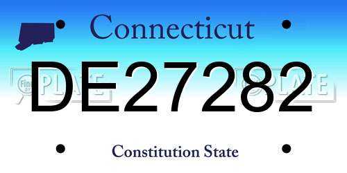 DE27282 Connecticut License Plate