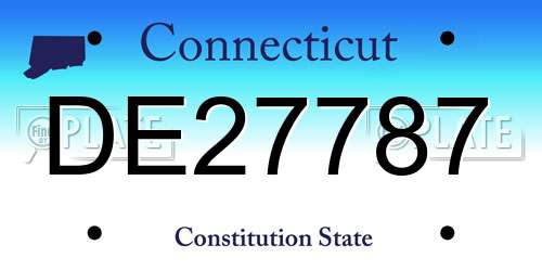 DE27787 Connecticut License Plate