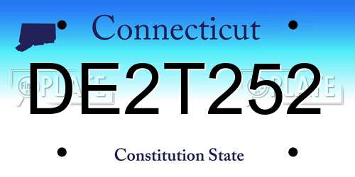 DE2T252 Connecticut License Plate