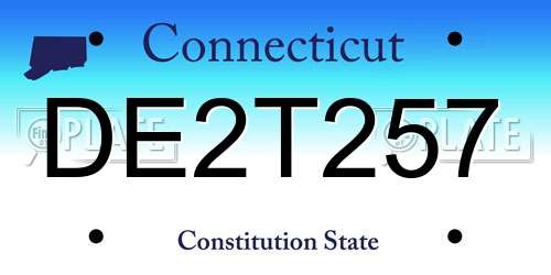 DE2T257 Connecticut License Plate