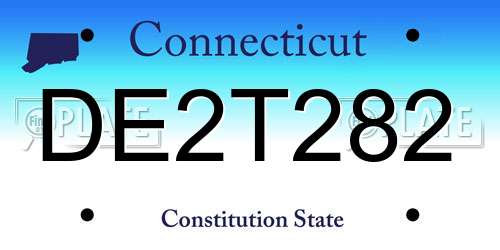 DE2T282 Connecticut License Plate