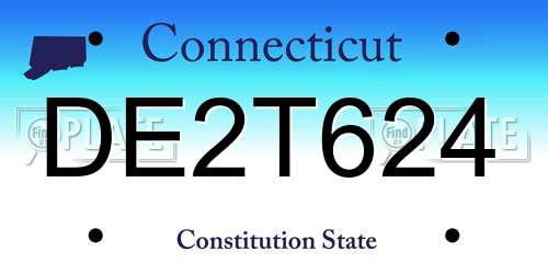 DE2T624 Connecticut License Plate