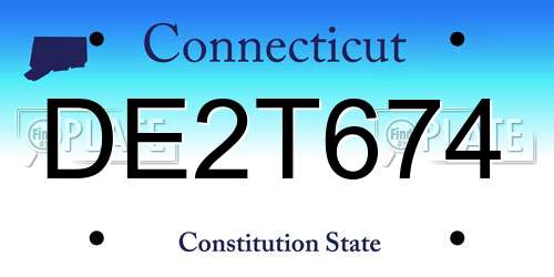 DE2T674 Connecticut License Plate